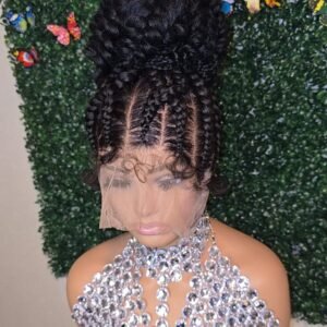 Jumbo cornrows bun